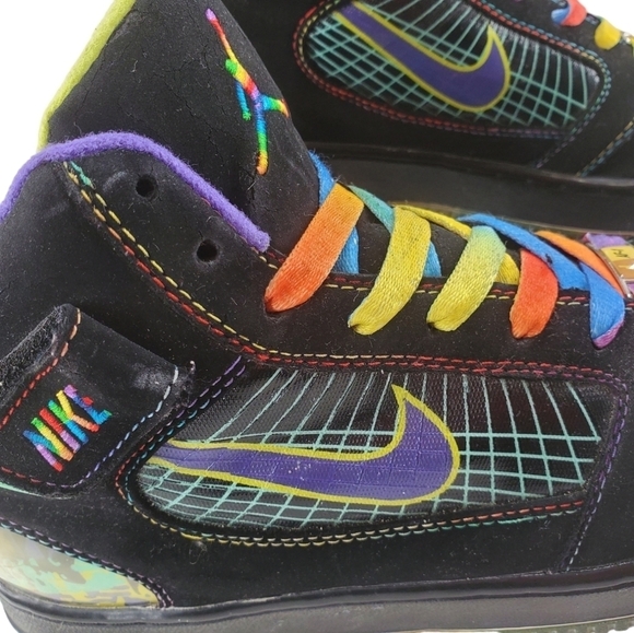 Nike Jordan Fusion 5 V AF-1 Shoes Men sz 8 Black Rainbow Mid Sneakers 070911-LN3 - Picture 5 of 16